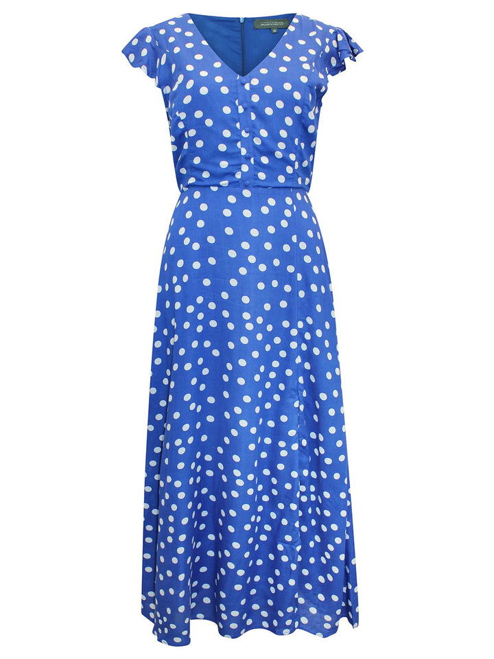 Frill Wrap Polka Dot Dress