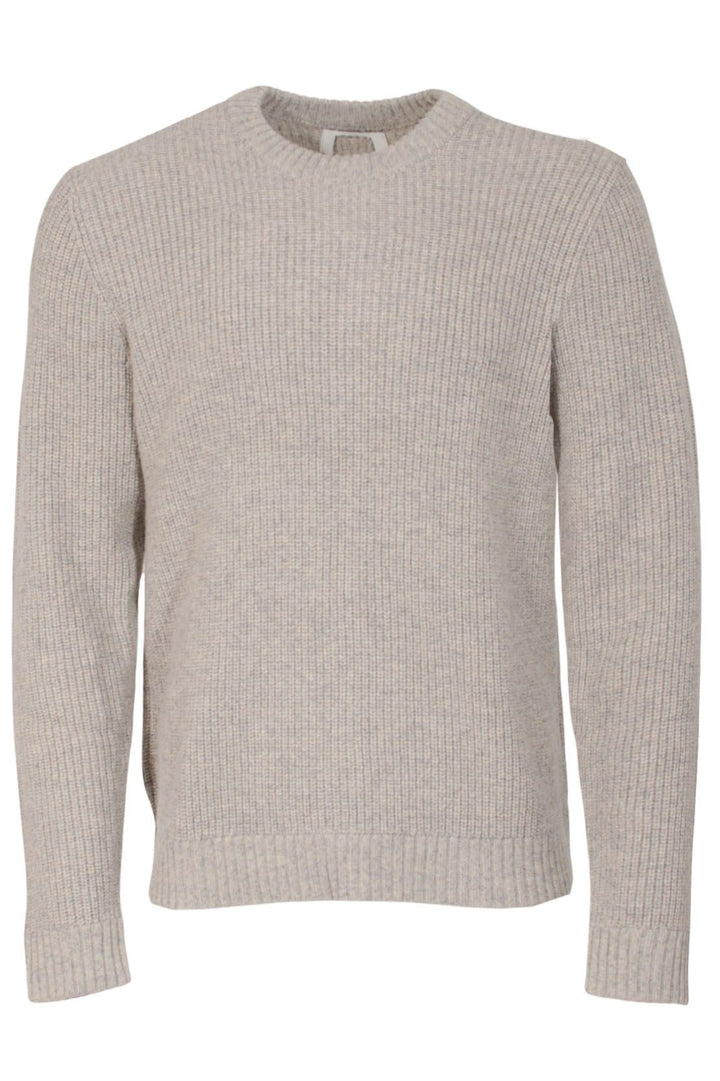 Mens Lambswool Ribbed Knit Jumper