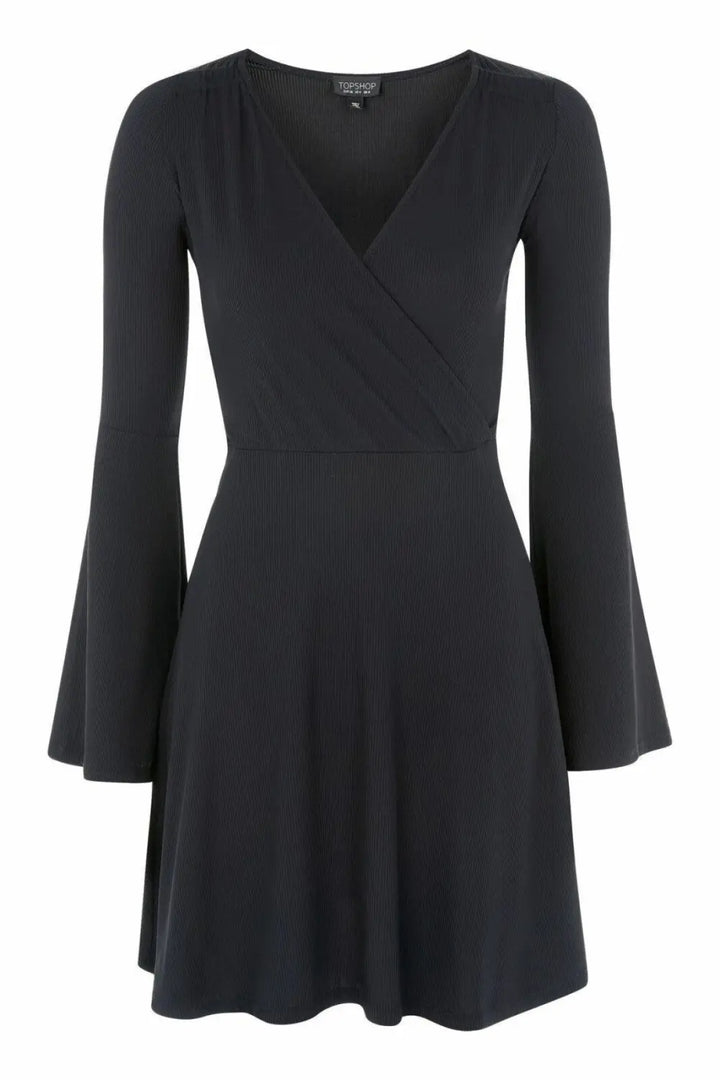 Topshop Bell Sleeve Wrap Dress