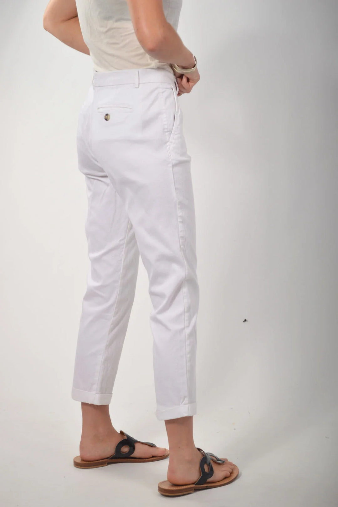 Benetton Cropped Cotton Chino Trousers