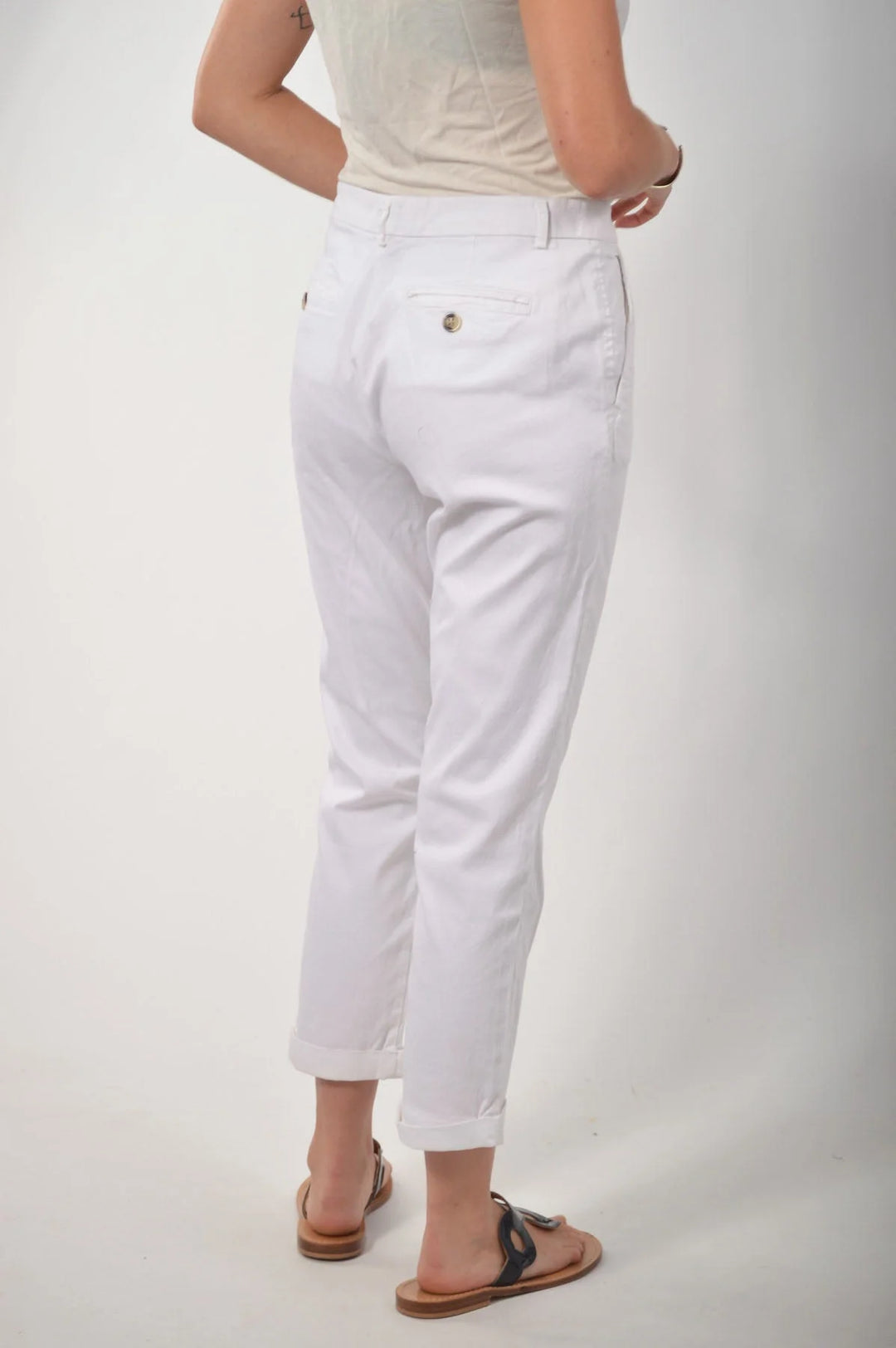 Benetton Cropped Cotton Chino Trousers