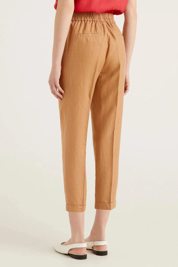 Benetton Linen Crop Trousers