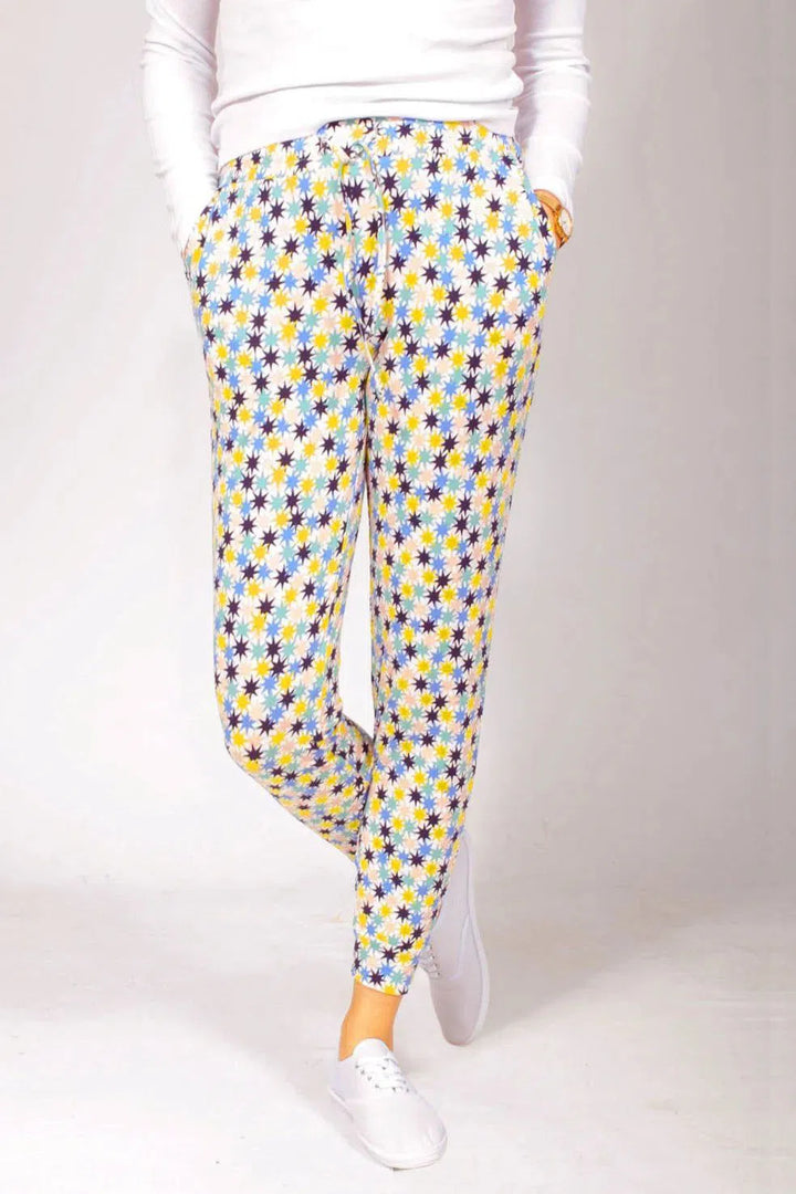 Boden Star Print Lounge Pants Blue Yellow Pink / 6