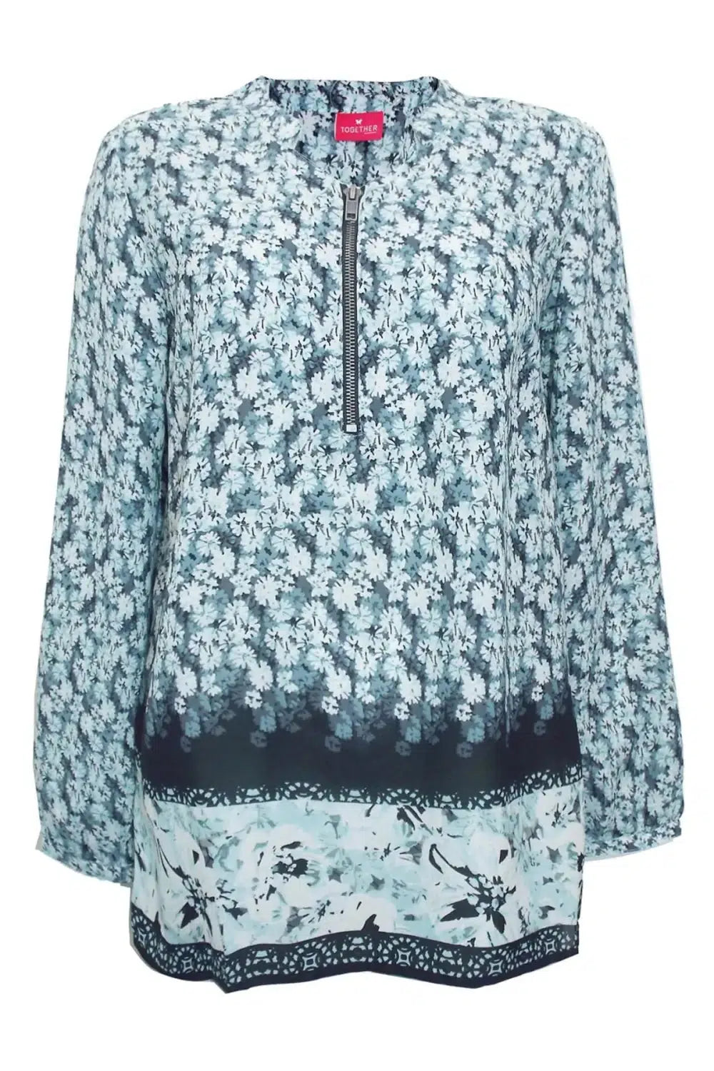 Together Border Print Tunic Top