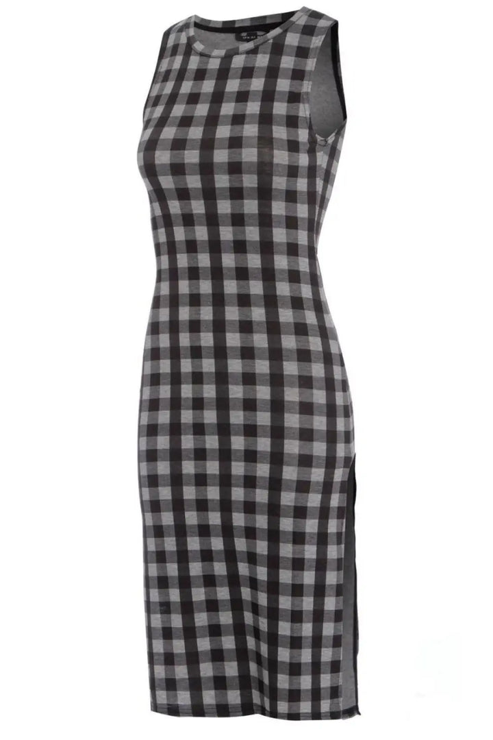 Topshop Check Sleeveless Bodycon Dress