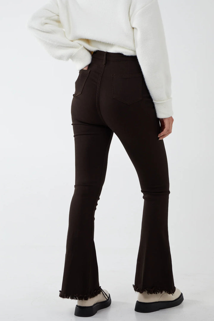 Chocolate High Waist Flare Leg Jeans