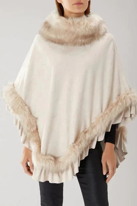 Coast Faux Fur Trim Party Cape Oyster / One-Size