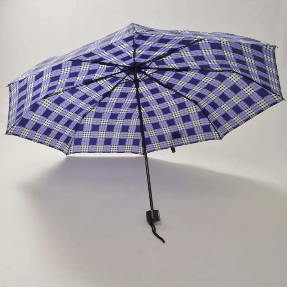 Secret Label Compact Handbag Umbrella | Blue Tartan Check Secret Label