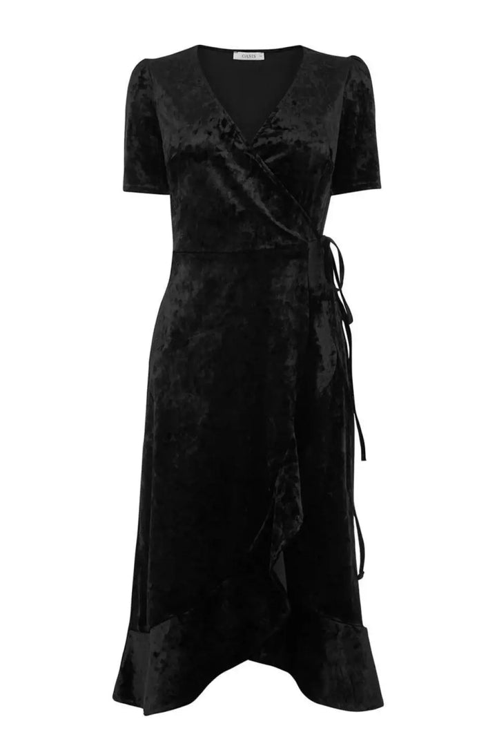 Oasis Crushed Velvet Wrap Dress