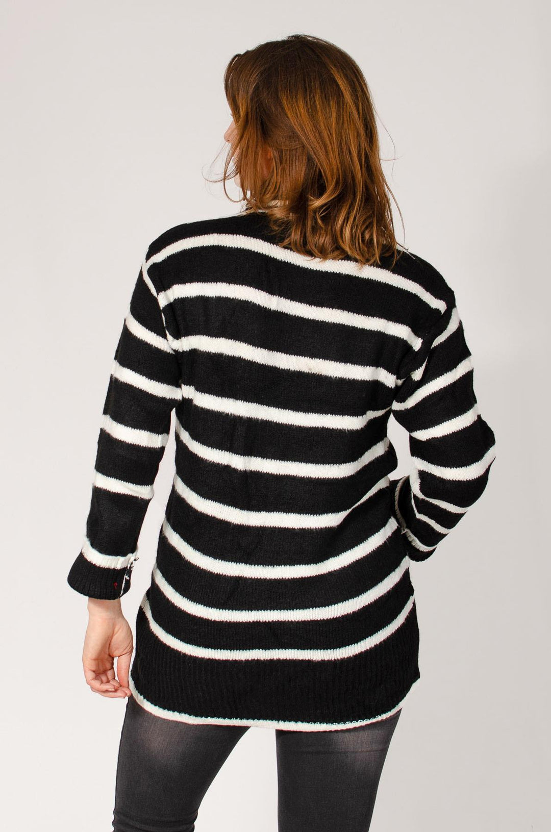 Longline Striped Roll Neck Jumper