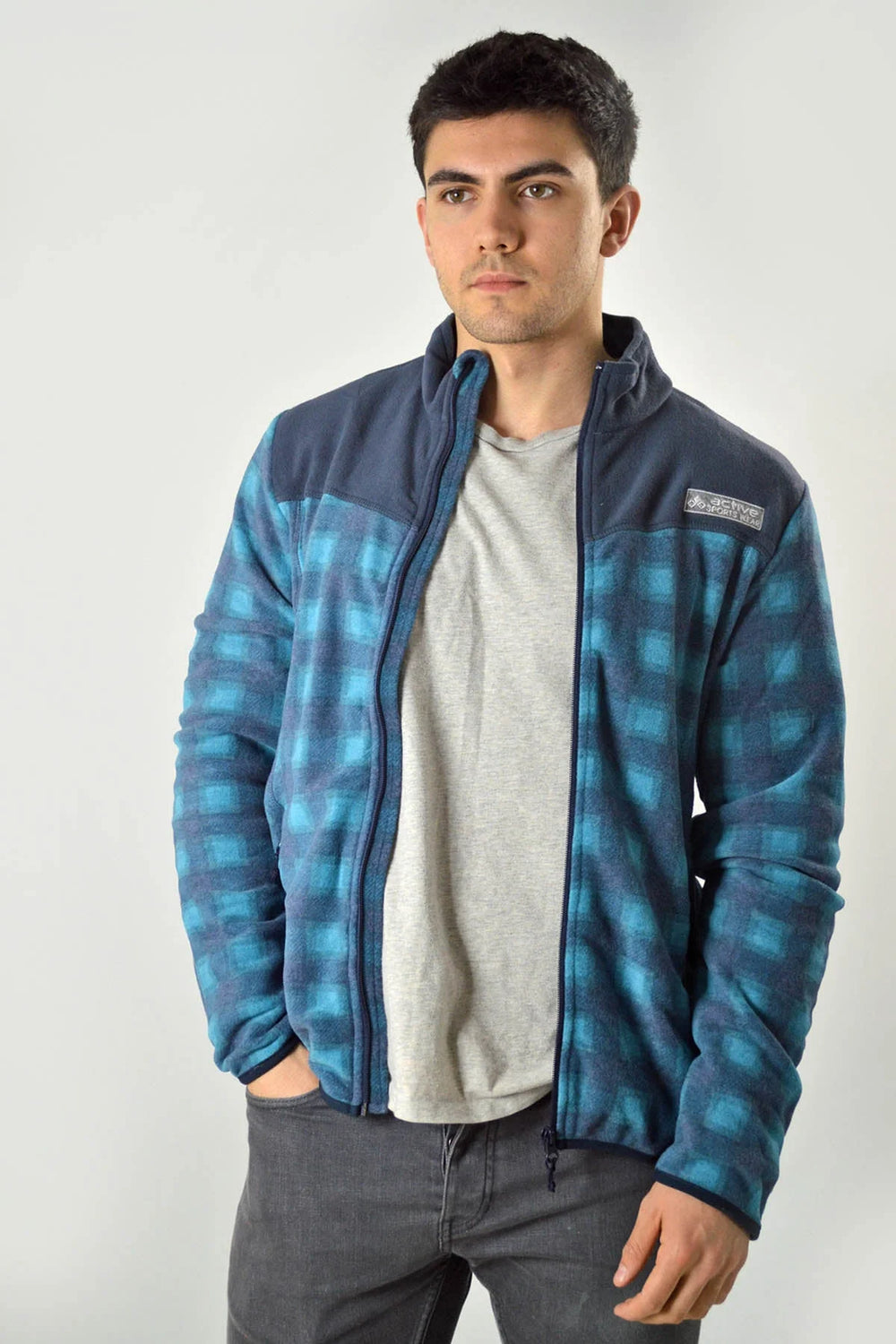 Decathlon Check Zip Front Fleece