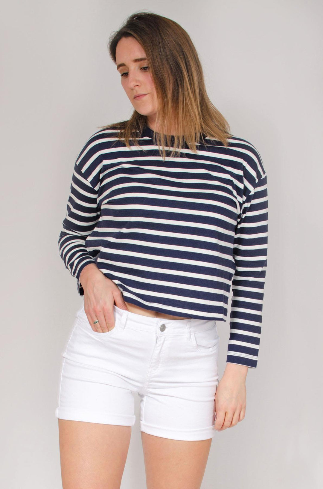 Striped Long Sleeve Oversize Top