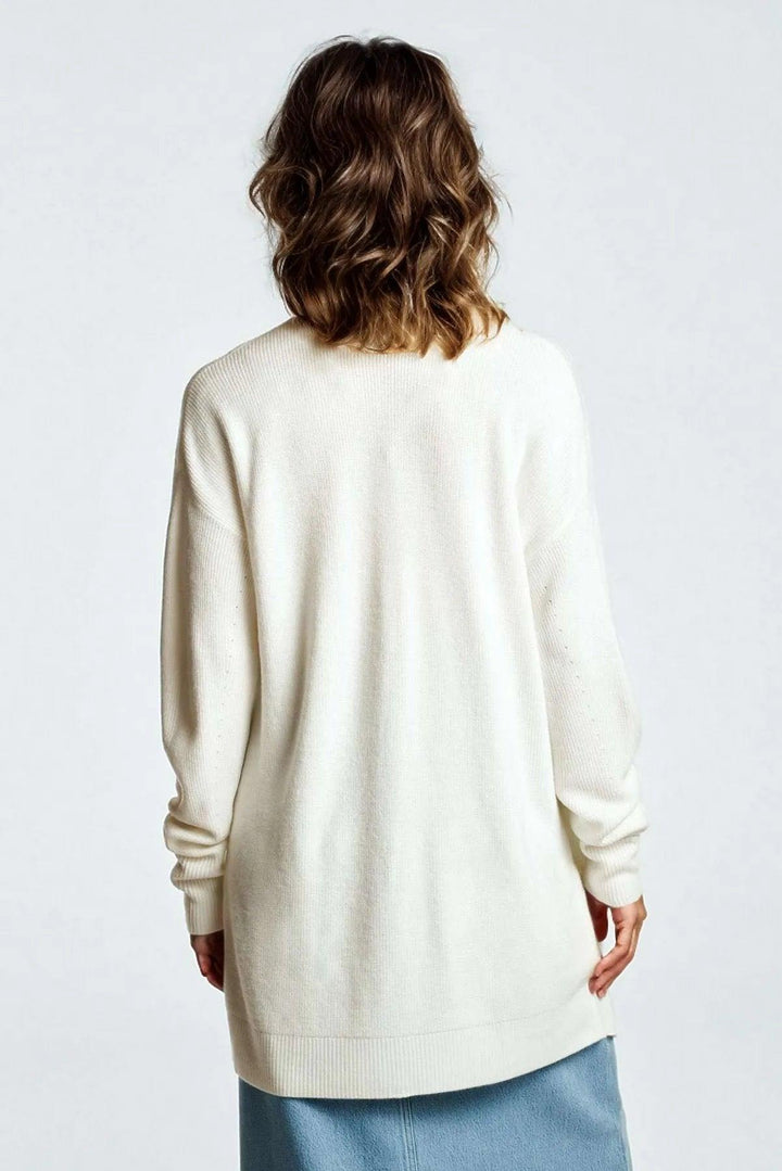 Ribbed Long Pocket Cardigan