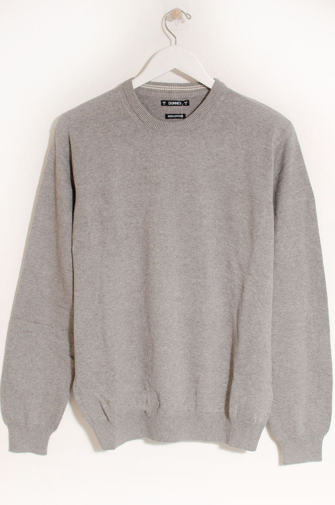 Crew Neck Fine Knit Cotton Jumper