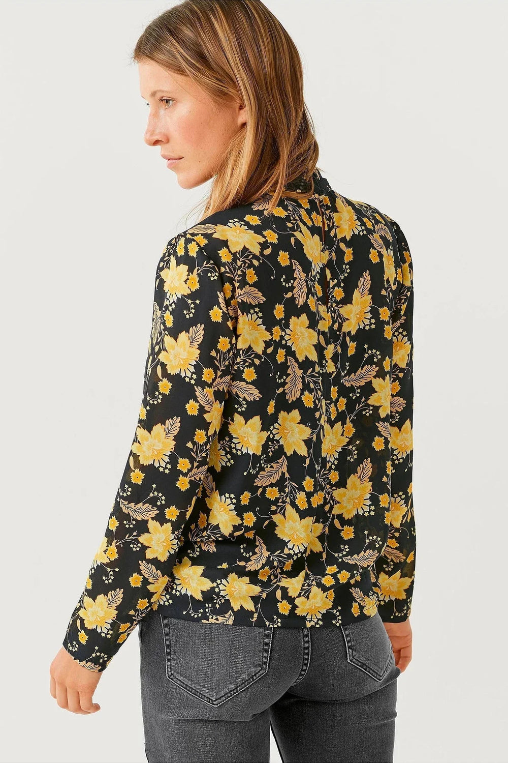 Ellos High Neck Floral Blouse