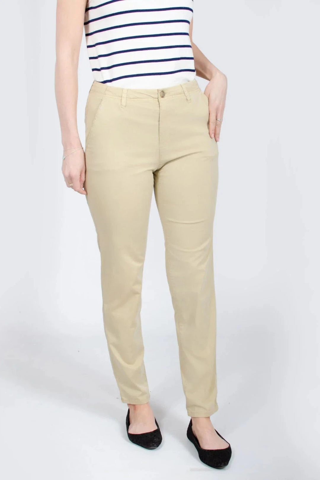 Esprit Stretch Cotton Chino Trousers Beige / 10 / Reg