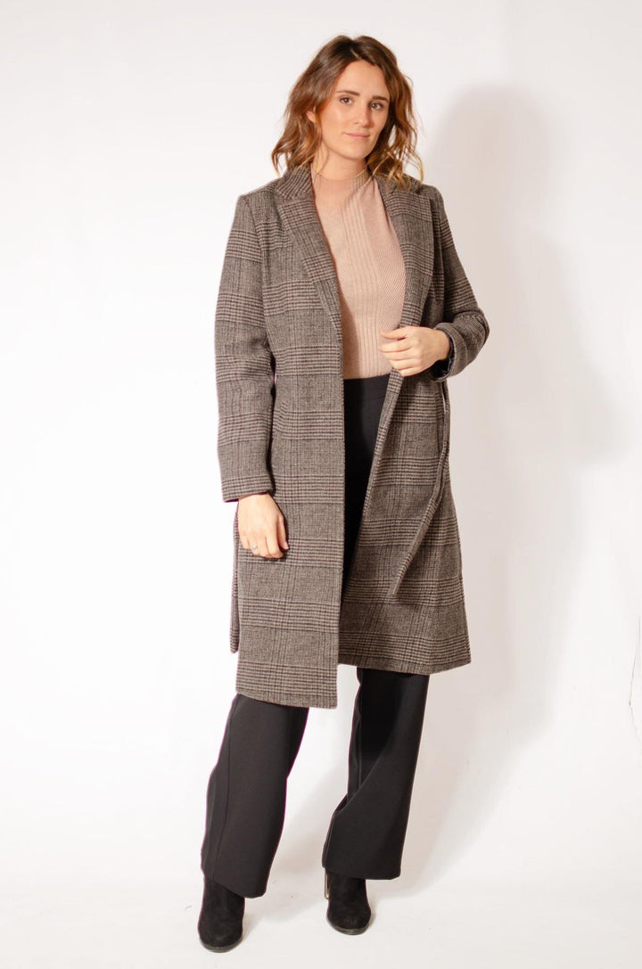 Wool Blend Wrap Coat