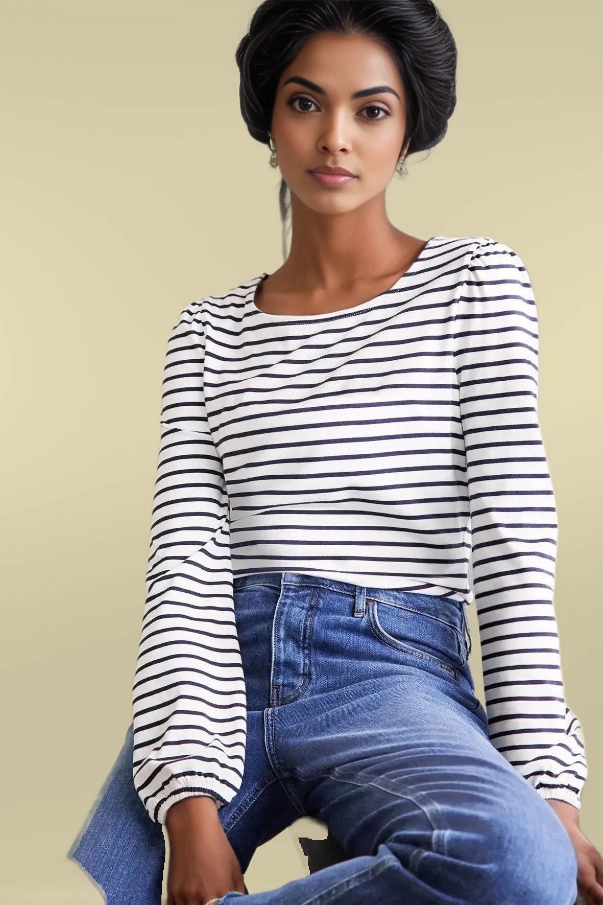 Puff Sleeve Jersey Top – Secret Label