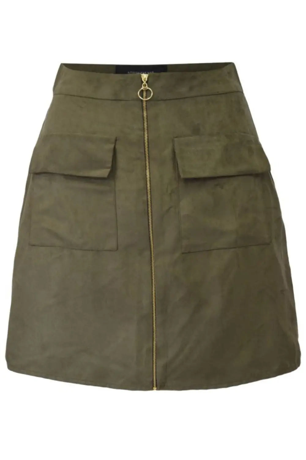 Secret Label Faux Suede Zip Front Skirt