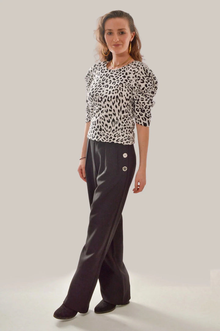 Bik Bok Flare Leg Button Trousers