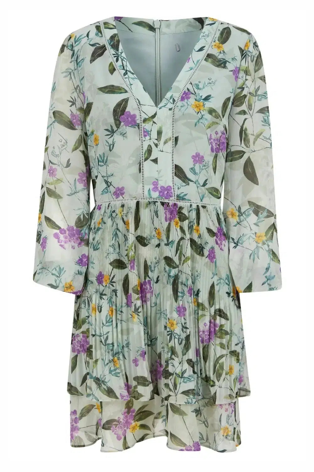 Oasis Floral Chiffon Long Sleeve Dress