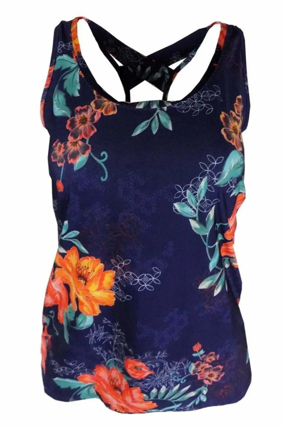 Secret Label Floral Cross Back Sports Top