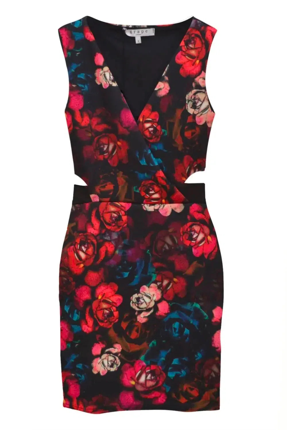 Floral Cut Out Scuba Dress