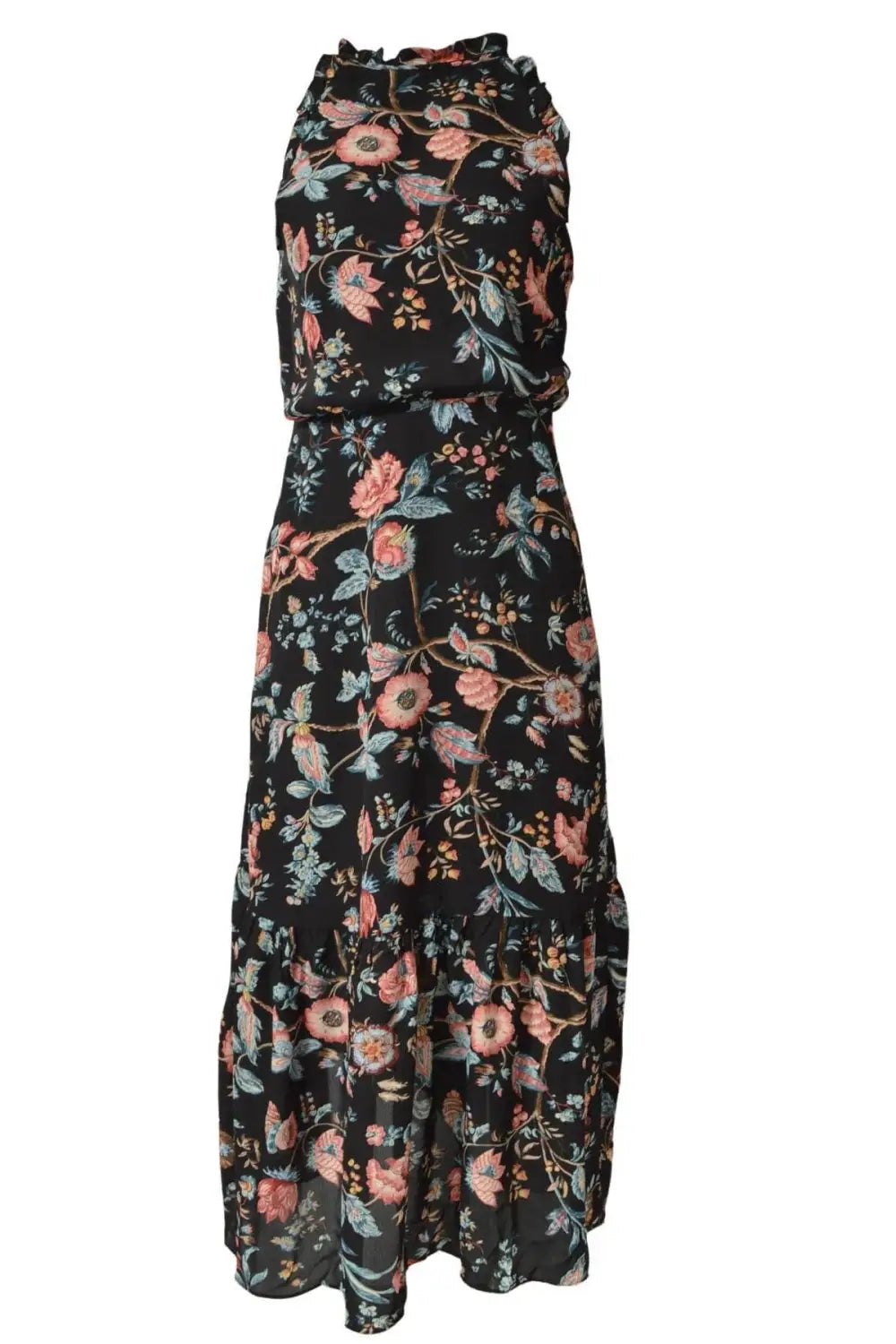 Oasis Floral High Neck Maxi Dress