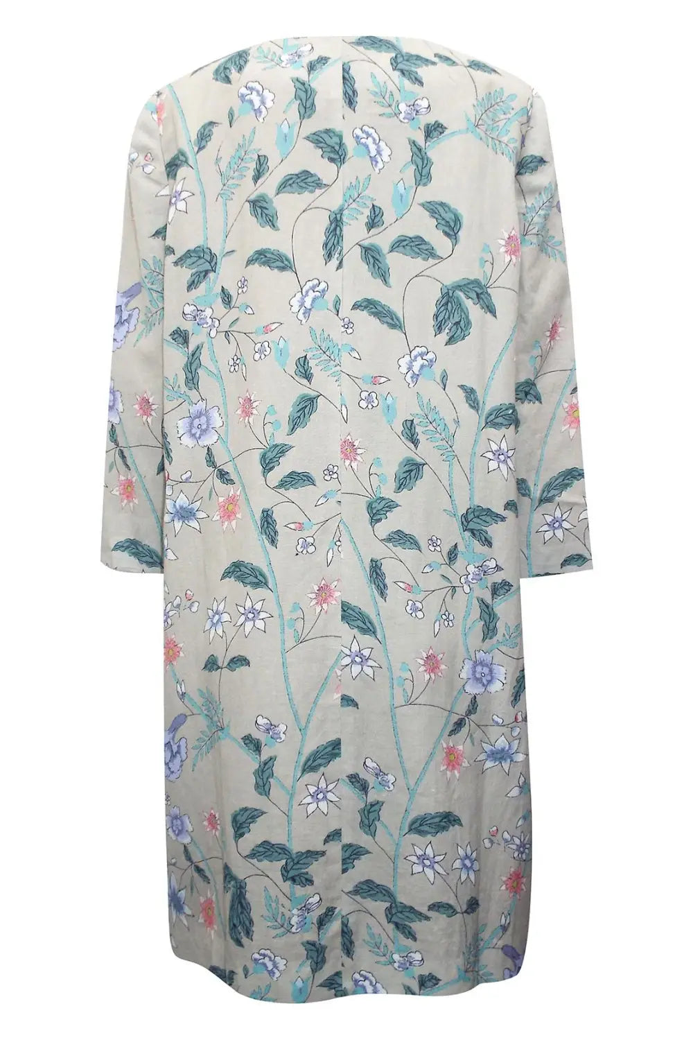 East Floral Linen Long Jacket