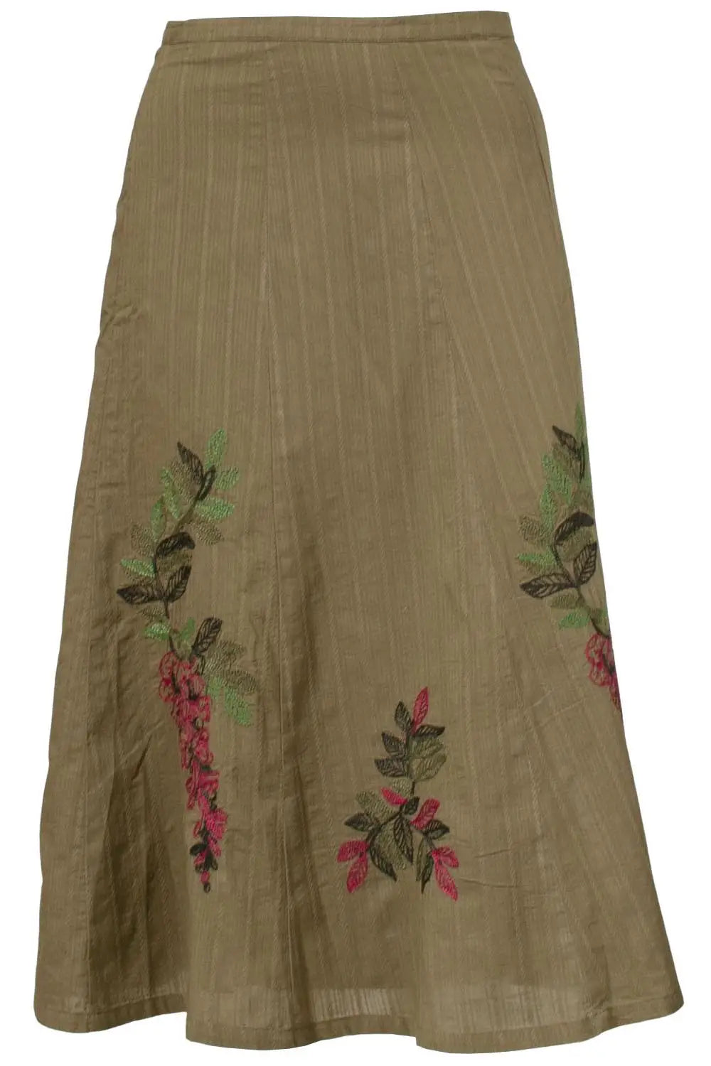 Laura Ashley Floral Midi Embroidered Skirt