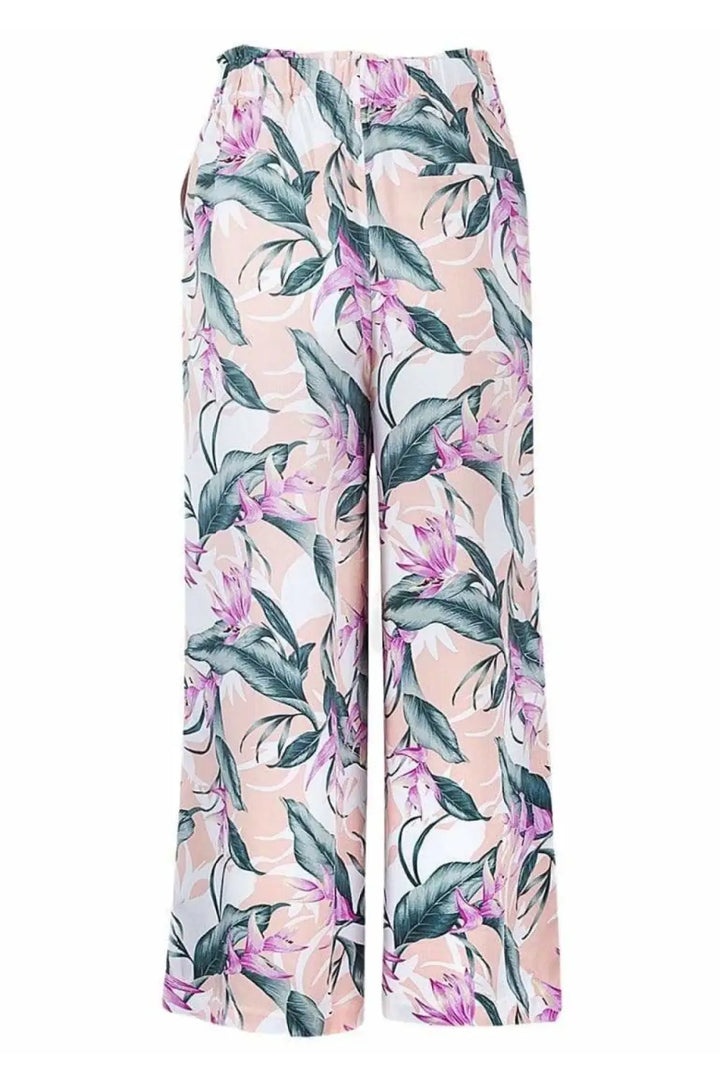 Oasis Floral Wide Leg Crop Trousers