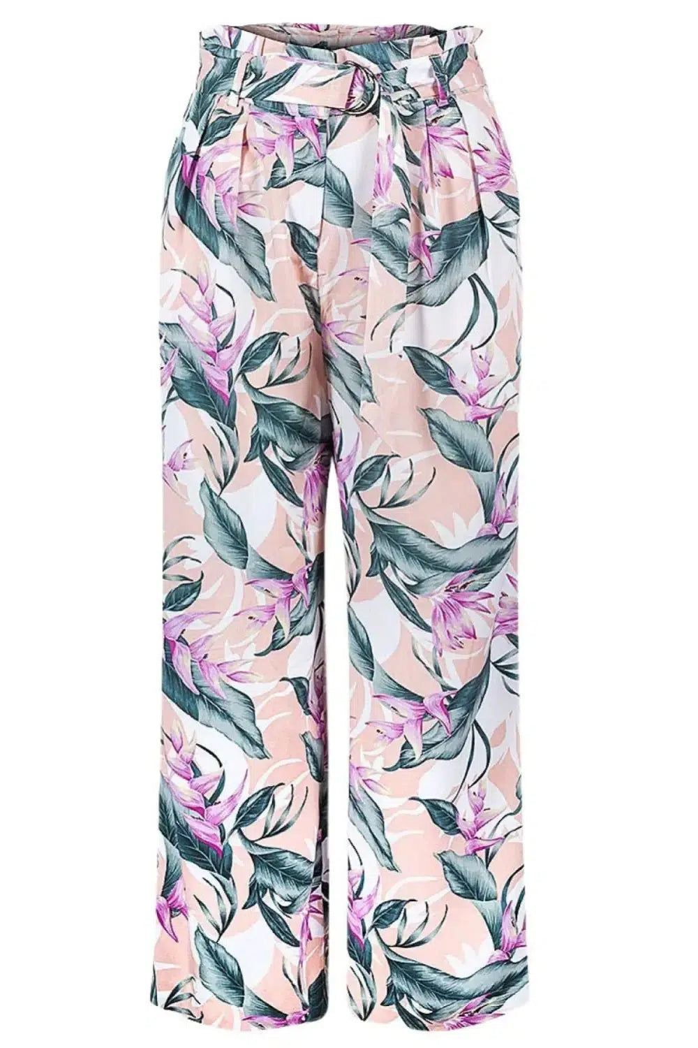 Oasis Floral Wide Leg Crop Trousers