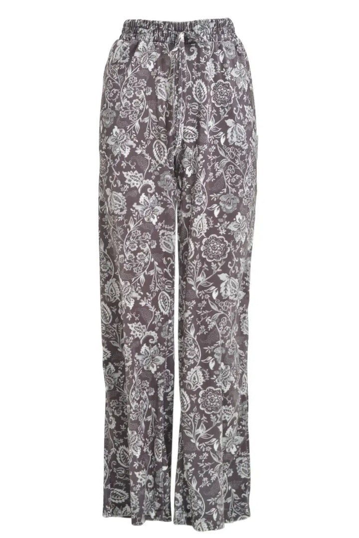 Mantaray Floral Wide Leg Velvet Trouser