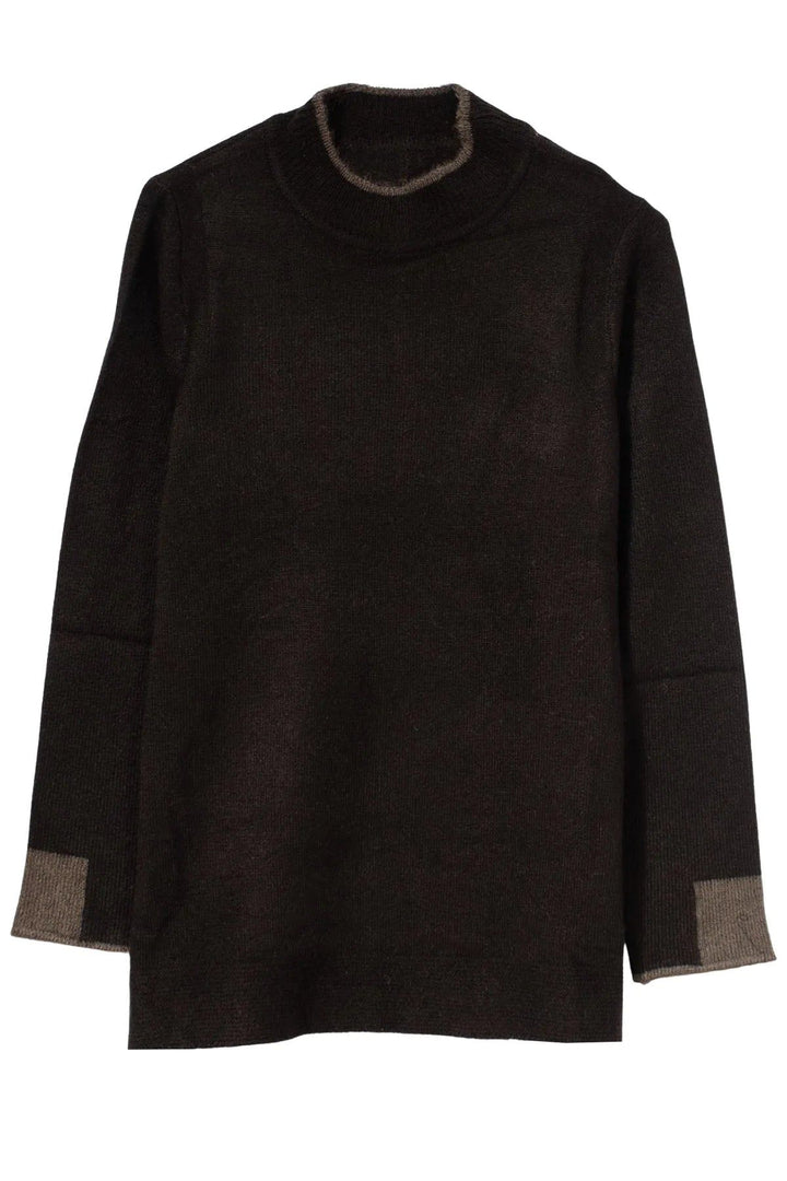 M&Co Funnel Neck Jumper Contrast Edging