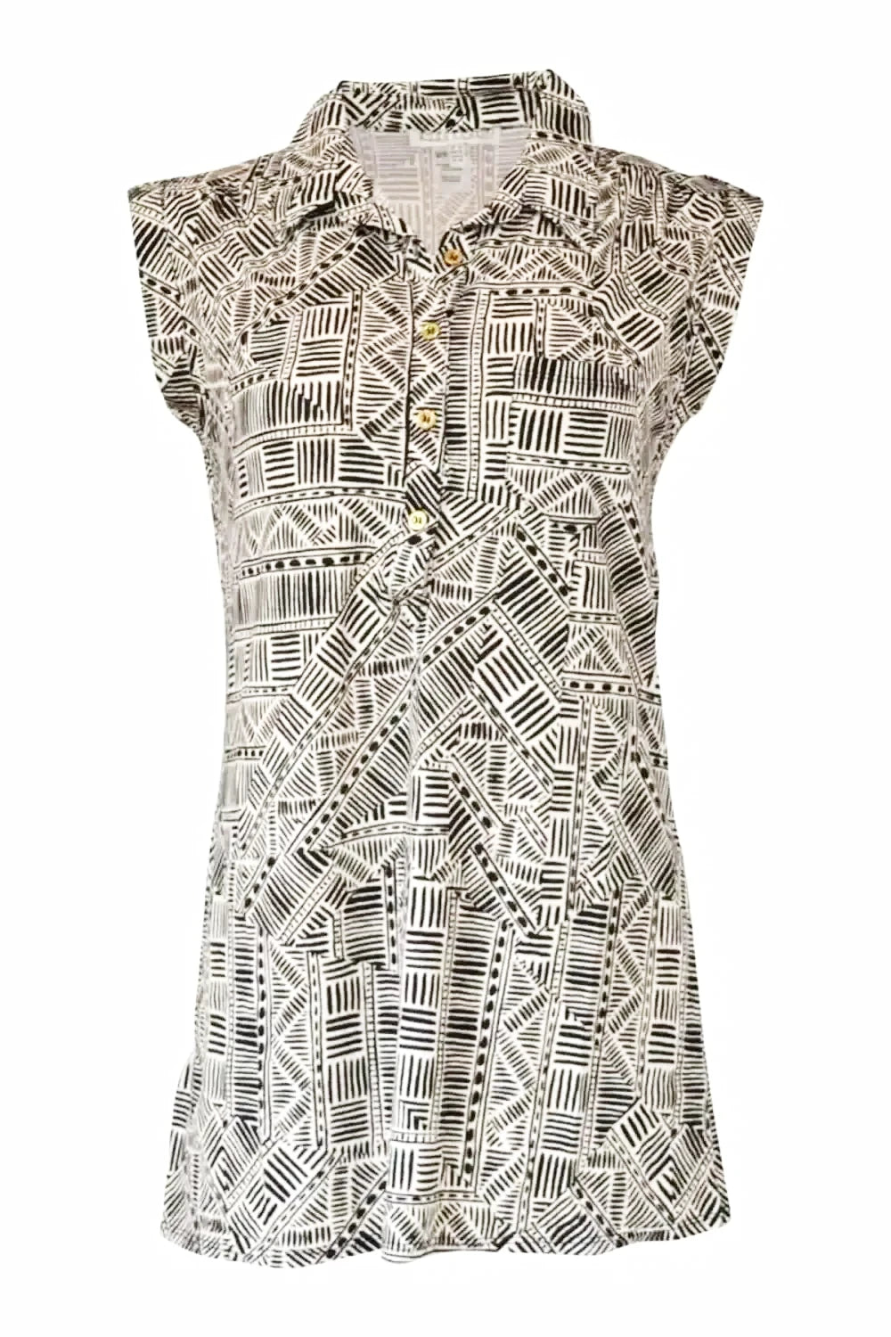 Laura Ashley Geo Print Sleeveless Blouse