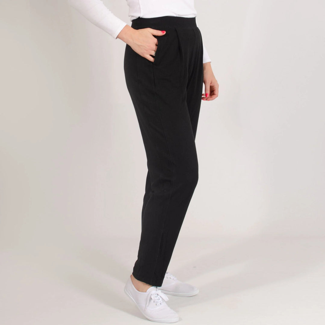 M&S Jersey Pleat Front Tapered Trousers