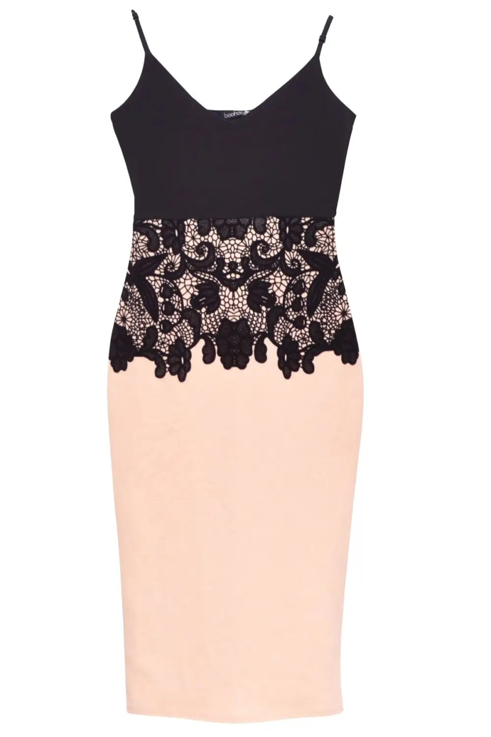 Boohoo Lace Bodycon Strappy Dress