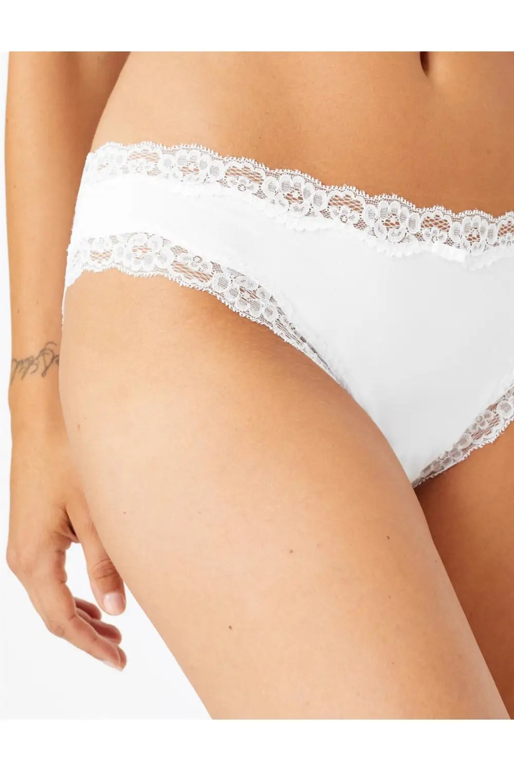 M&S Lace Knickers Black White (4 Pack)