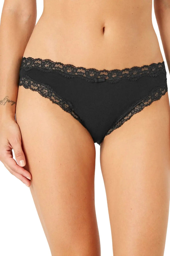 M&S Lace Knickers Black White (4 Pack)