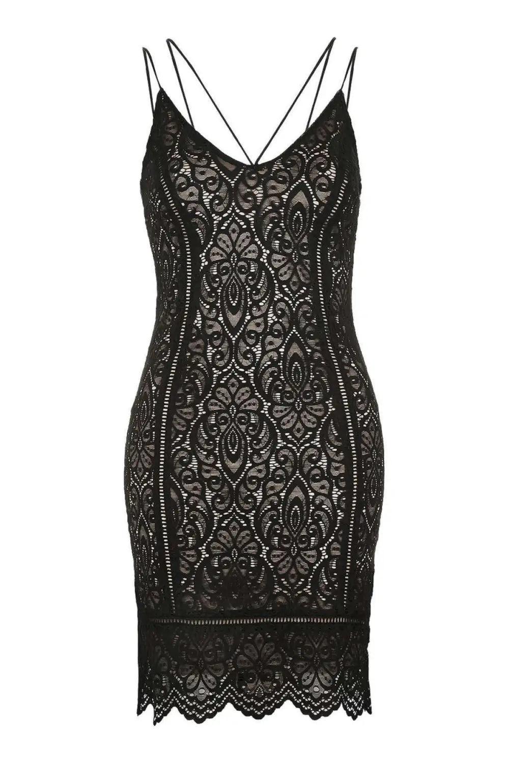 Topshop Lace Strappy Plunge Dress