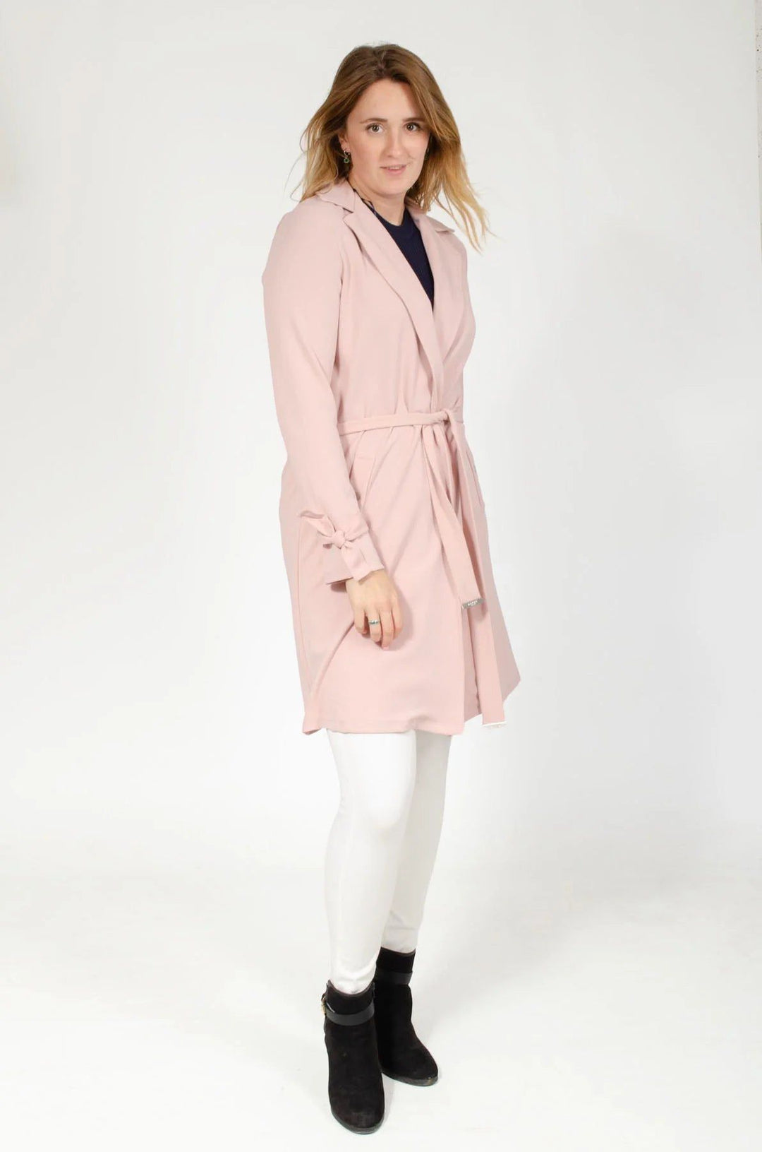 Lipsy Pink Tie Belt Coat