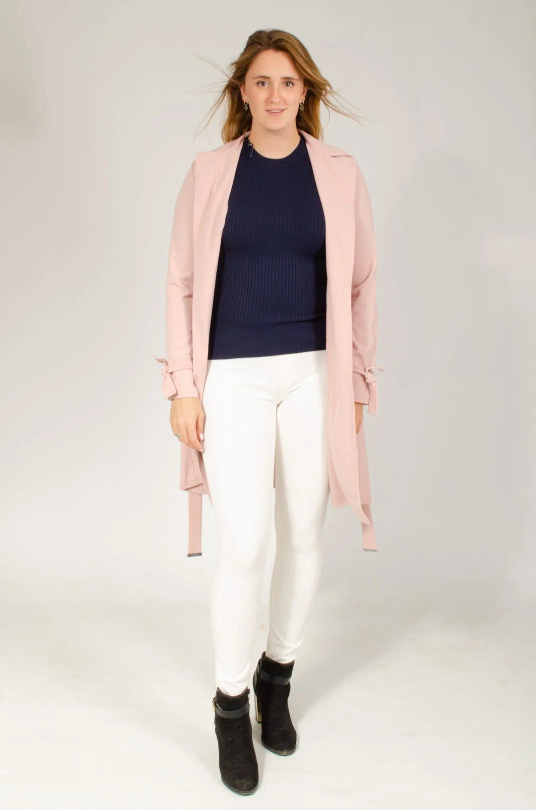 Lipsy Pink Tie Belt Coat