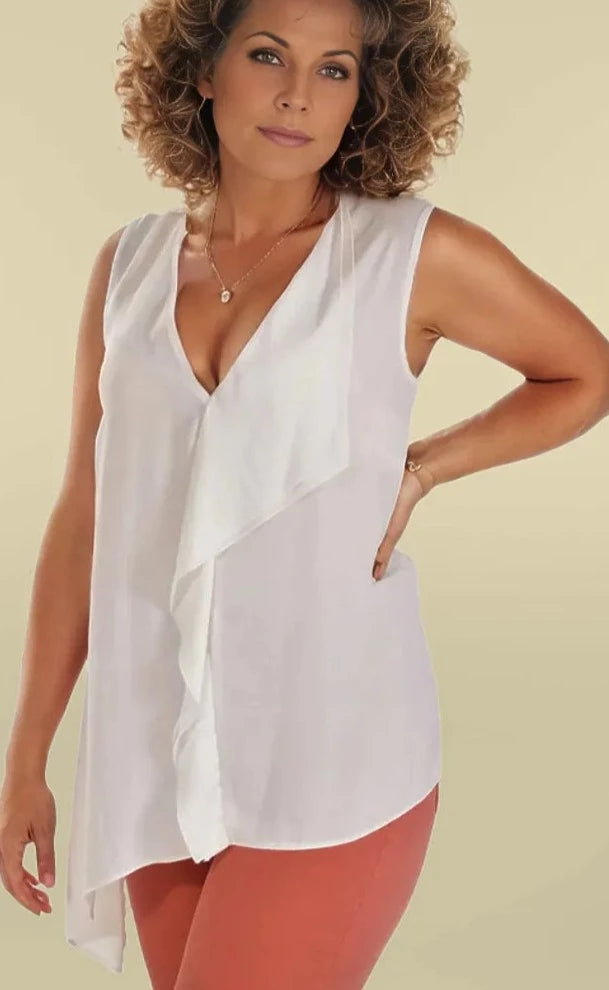 Bon Marche Sleeveless Waterfall Blouse