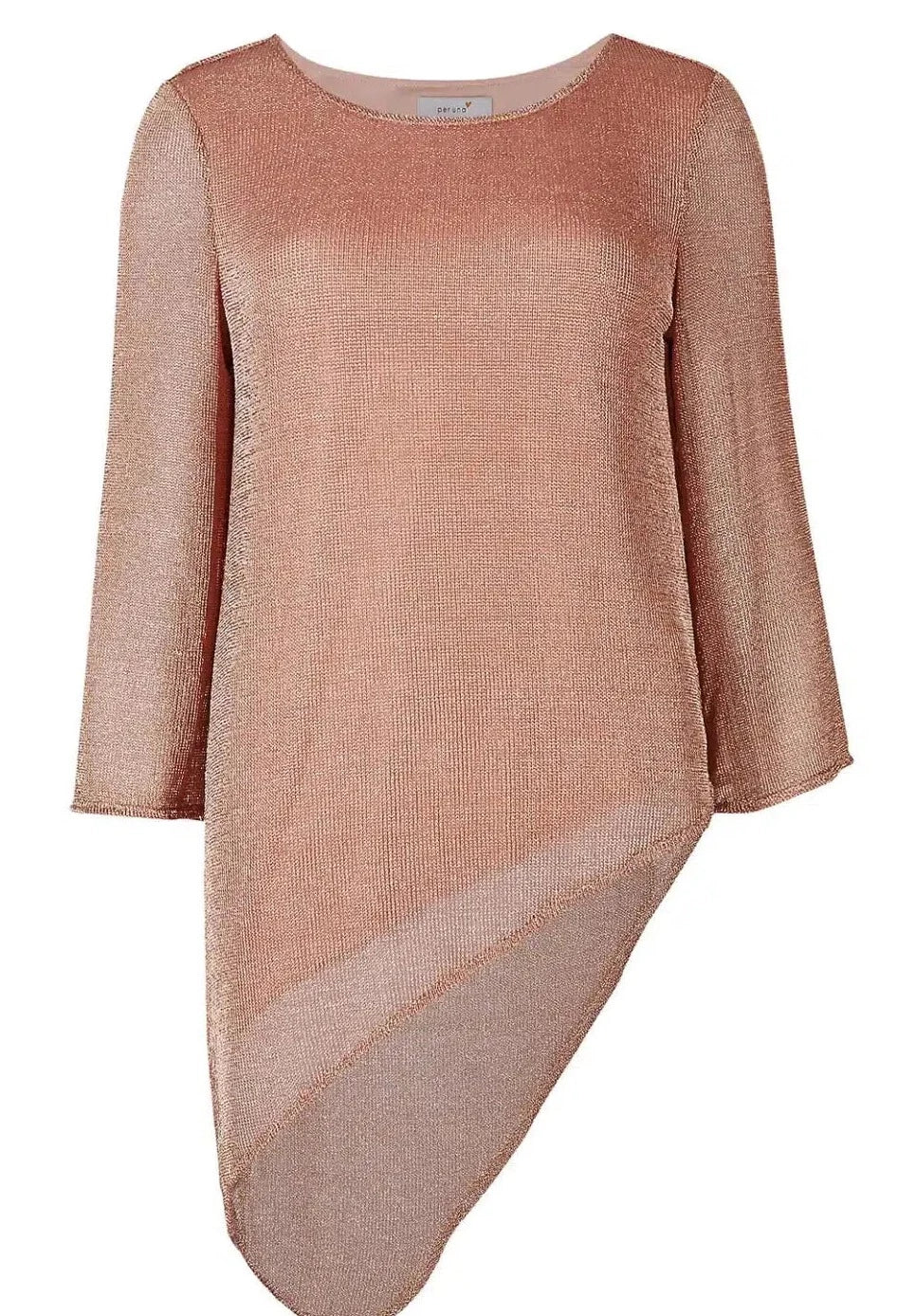 M&S Per Una Metallic Asymmetric Knit Top Blush / 6