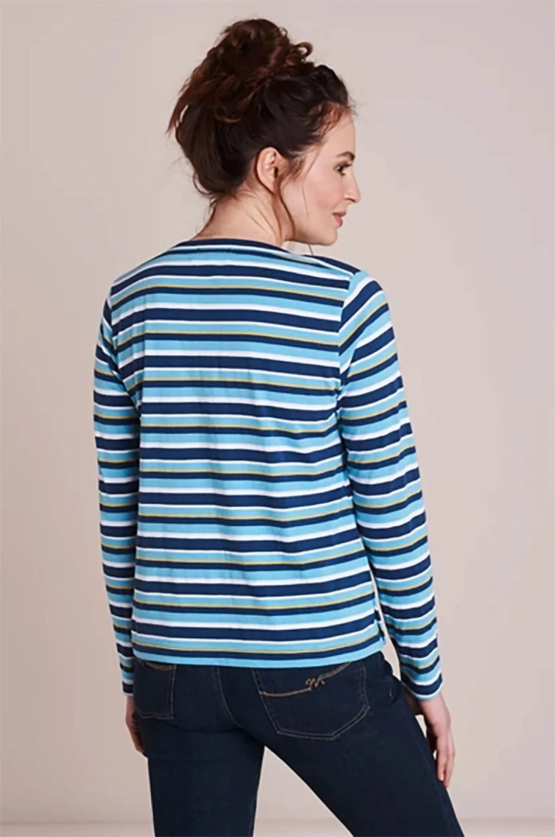 Mistral Stripe Slash Neck Top