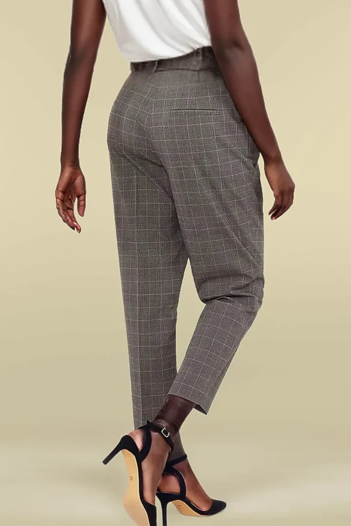 Oasis Check Capri Taper Trousers