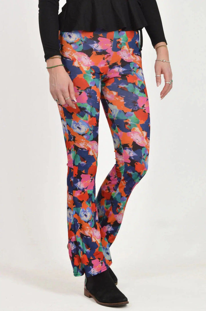 Oasis Floral Print Flared Leggings