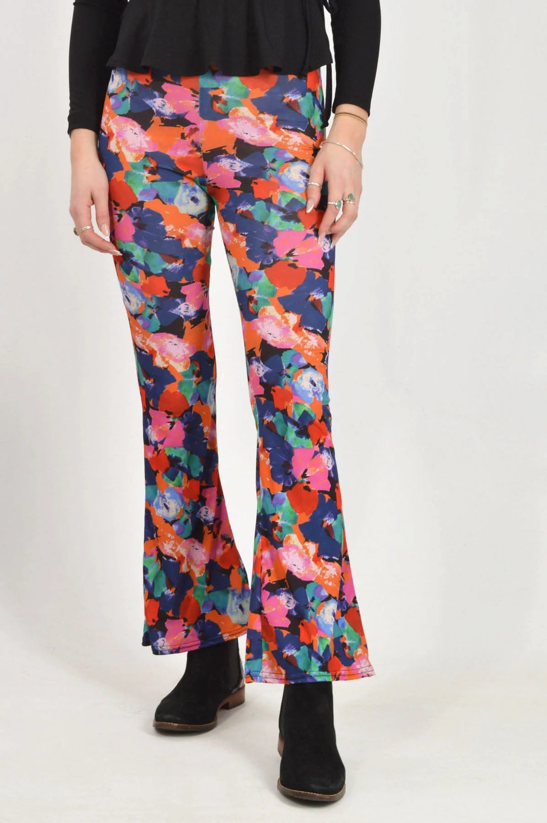 Oasis Floral Print Flared Leggings