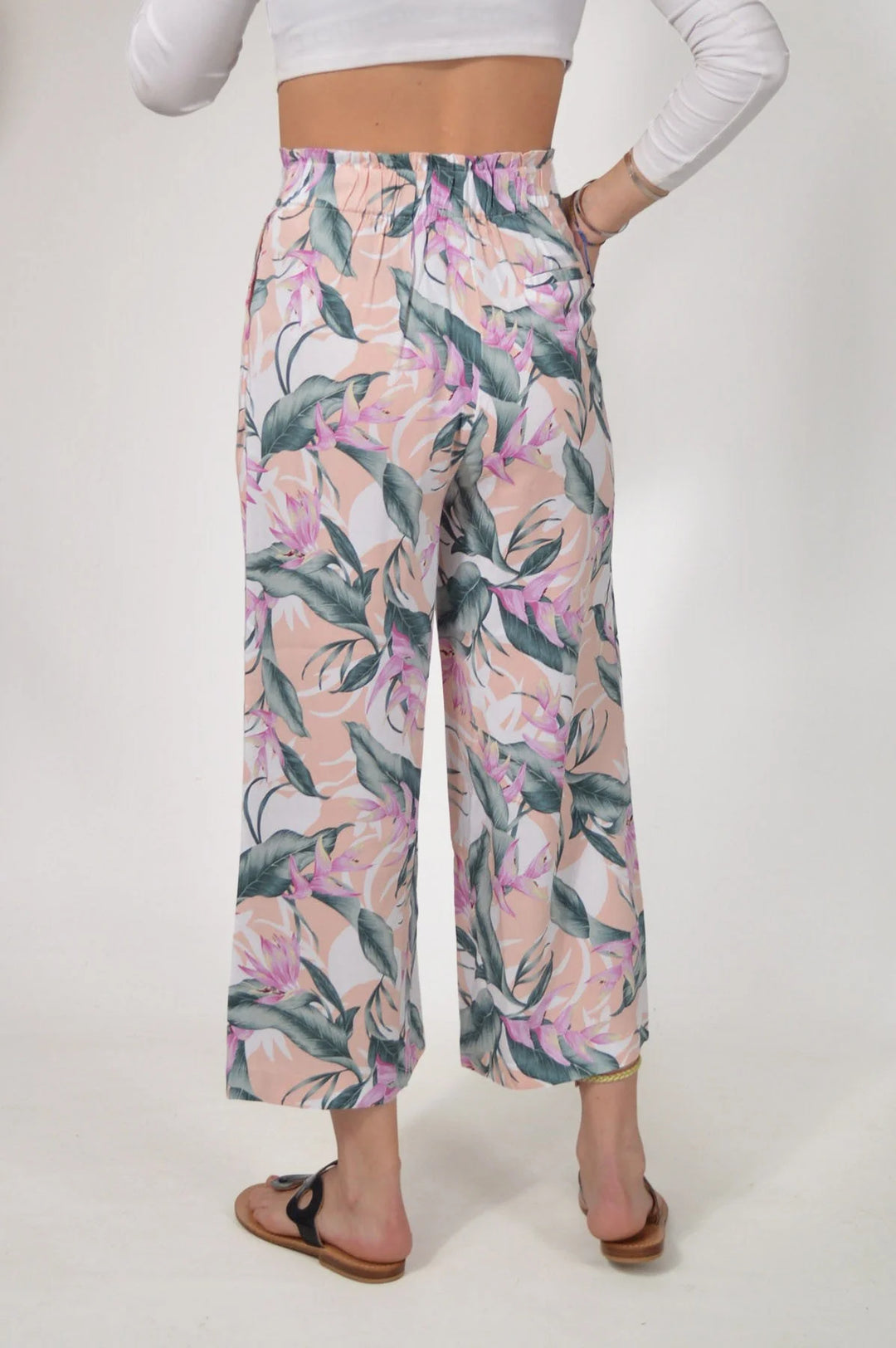 Oasis Floral Wide Leg Crop Trousers