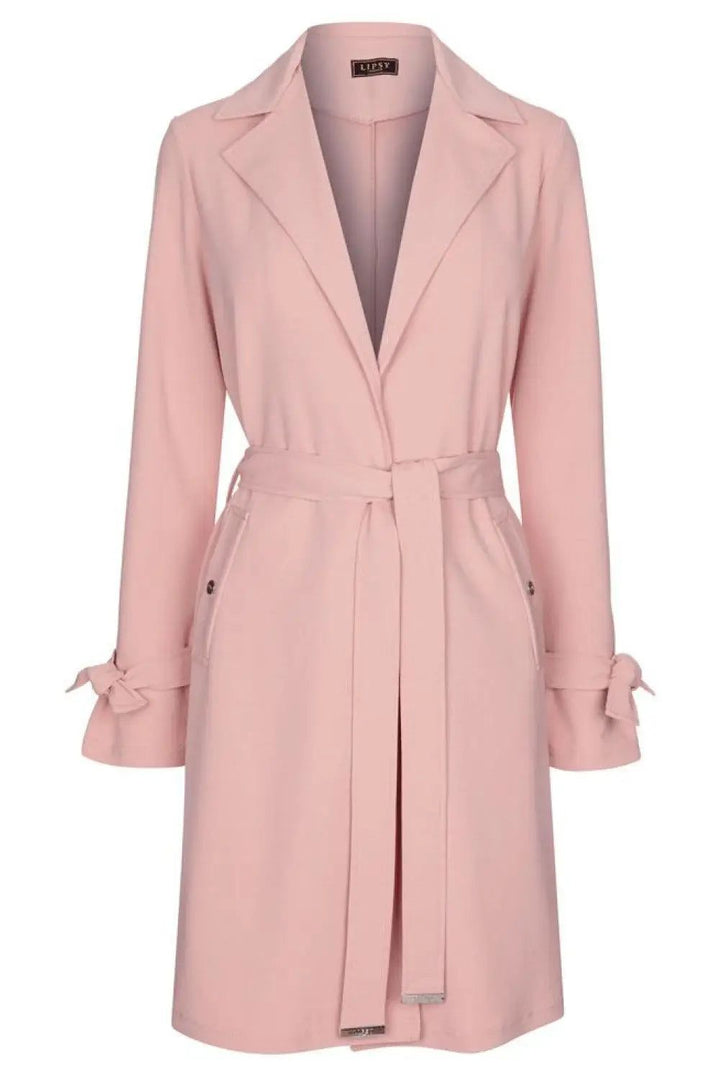 Lipsy Pink Tie Belt Coat